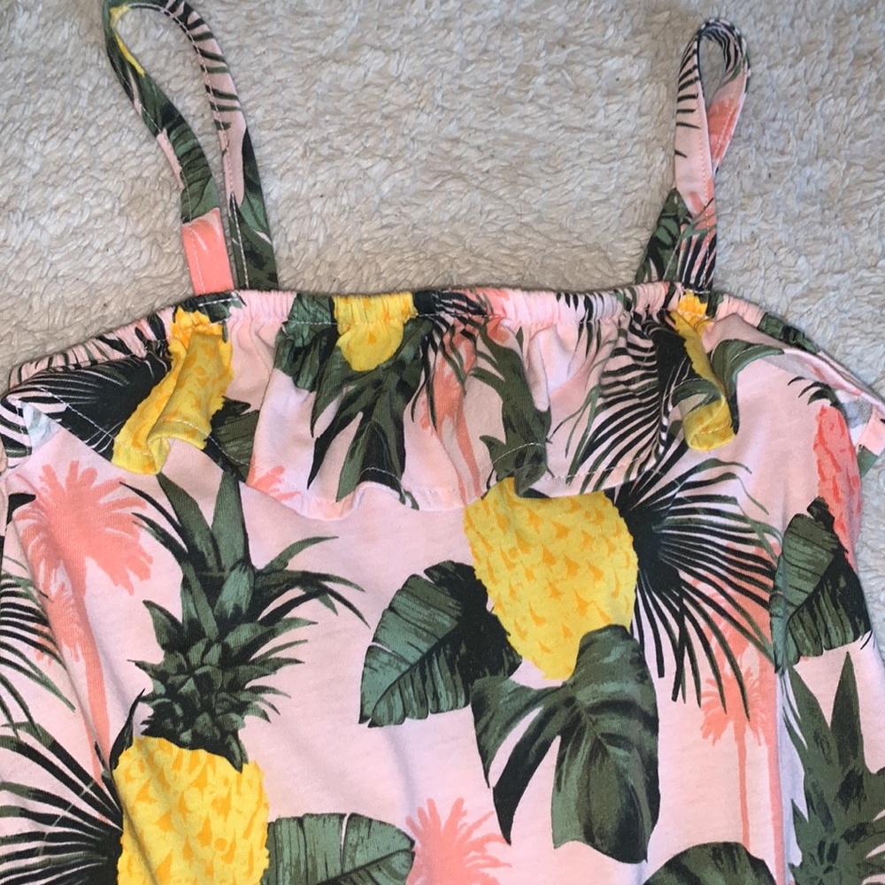 Children’s Place Pink Pineapple Romper Set M 7/8 EUC - Picture 3 of 11